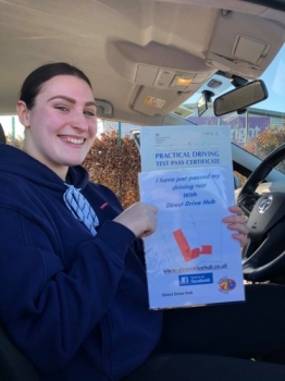 Abbie Leeson passes her driving test with Direct Drive Hub.